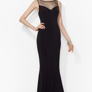 Lauren by Ralph Lauren Evening - Embellished Yoke Mermaid Gown Black Beading